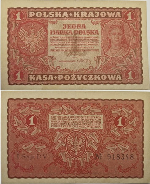 Banknot 1 marka 1919 stan 2